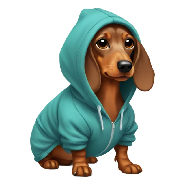 Dachshund wearing a hoodie sticker