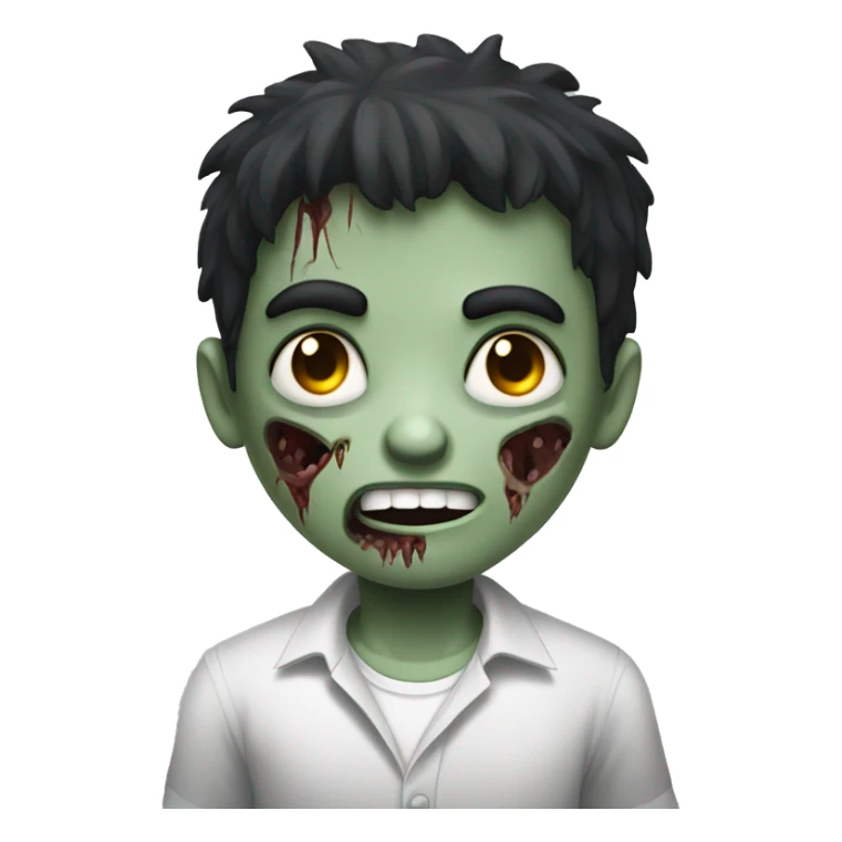 scares boy zombie with dark hair and white shirt sticker