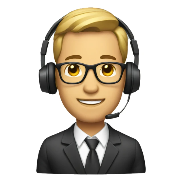 man in a business suit and headphones sticker