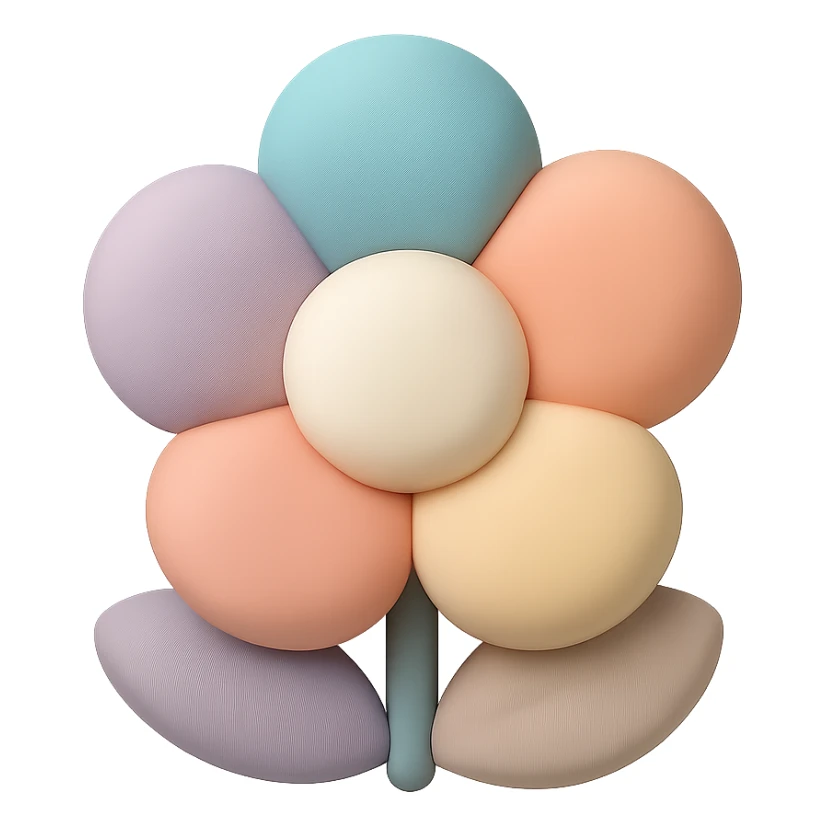 flower symbol, mochi illustration style sticker