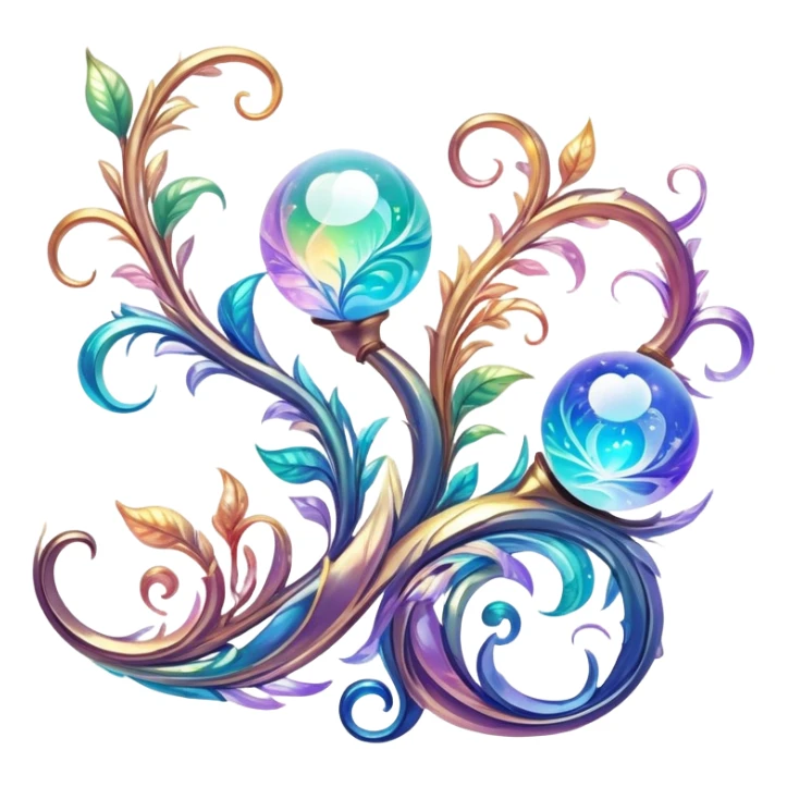 Epic divine sparkly glittery shiny legendary celestial vines flowery complex detailed iridescent gradients marbles aesthetic-scenery-Decorations sticker