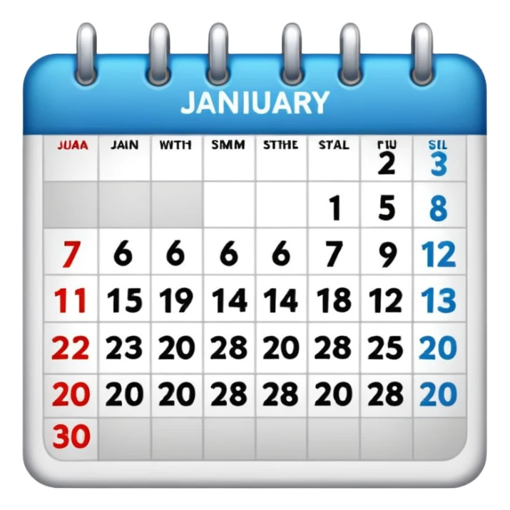 Calander page of 30 January only  sticker