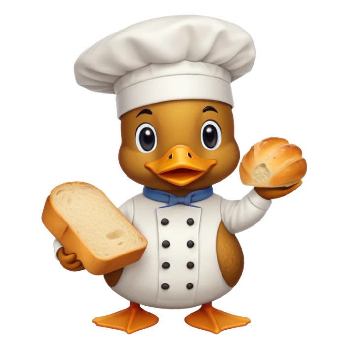 duck serving a loaf of gluten bread sticker