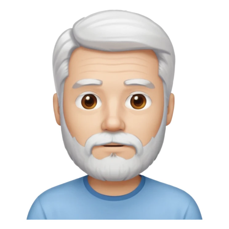 uomo capelli bianchi e barba con camicia azzurrina sticker