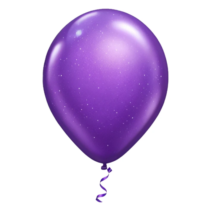 party decor  1 baloon purple glitter   sticker