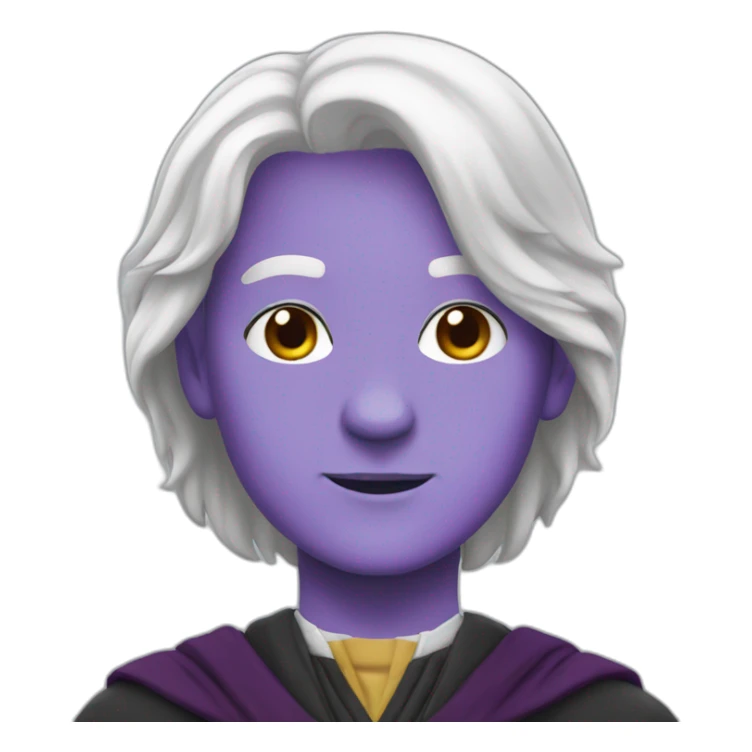 hogwarts student in purple color with white hair sticker