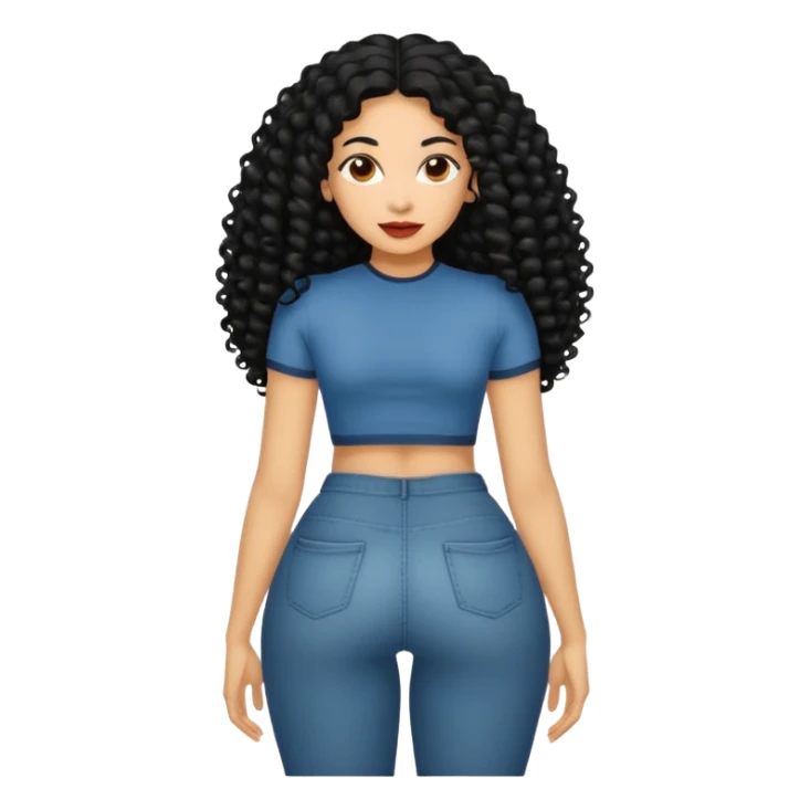 Uma mulher negra da pele clara com cabelo cacheados bem longo até a bunda  sticker