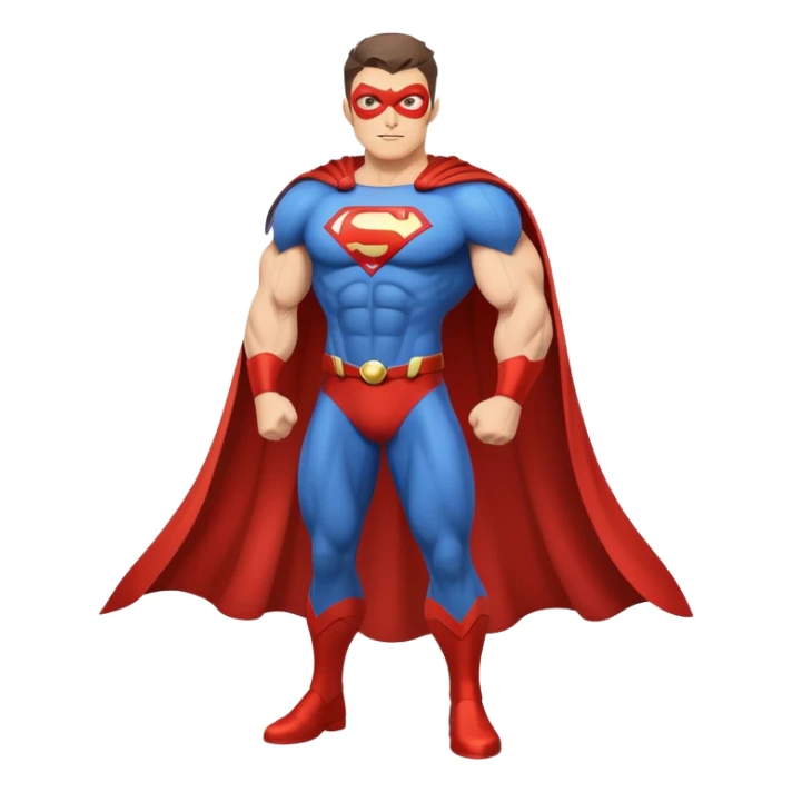 Superhero character with cape and muscular build sticker