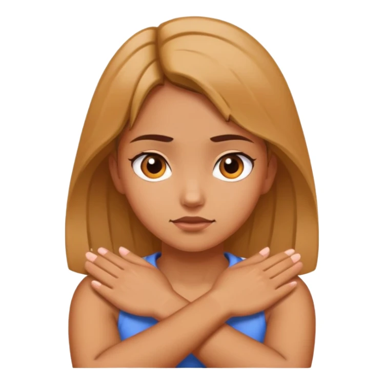 Girl hands crossed around neck mad sticker