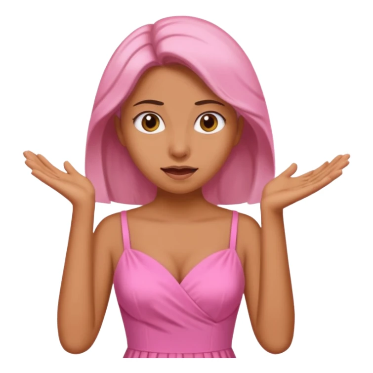 rubia vestida de rosa haciendo expresiones sticker