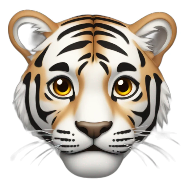 white, black and brown tiger full body sticker