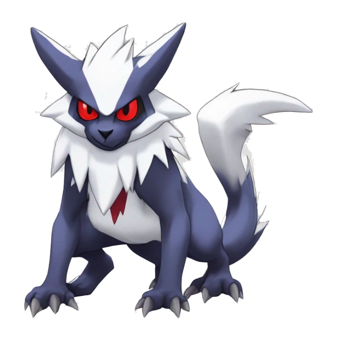 Cool Edgy Zangoose-Absol-Seviper Fakémon Digimon with Edgy markings, full body, outlined sticker
