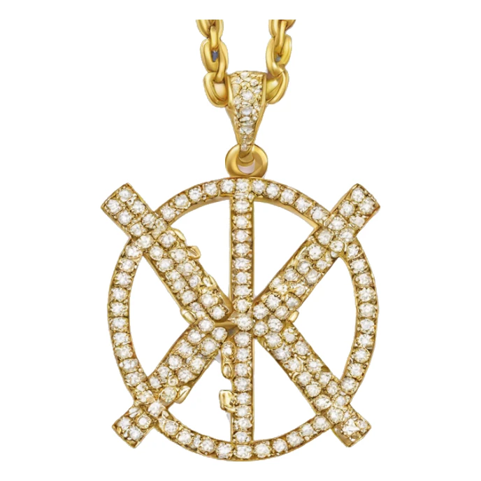 the word « Tana » wrote on a golden diamond chain sticker