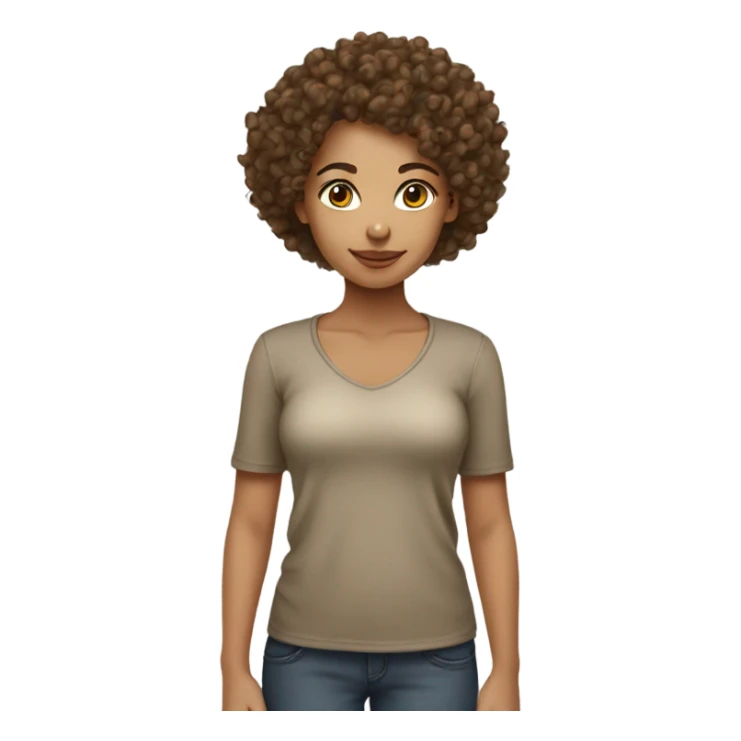 Lightskin curly headed girl with brown e sticker