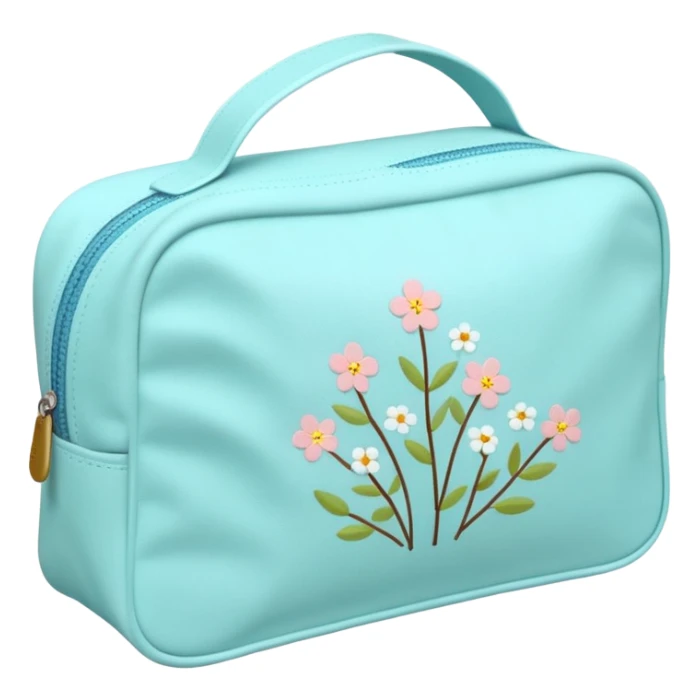 Toiletry bag with a pattern of little flowers flowers sticker