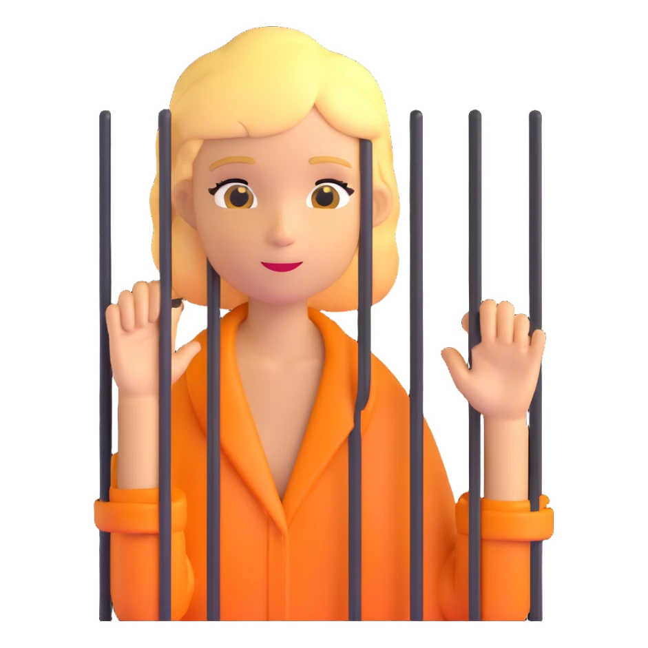 golden girl character behind jail bars sticker
