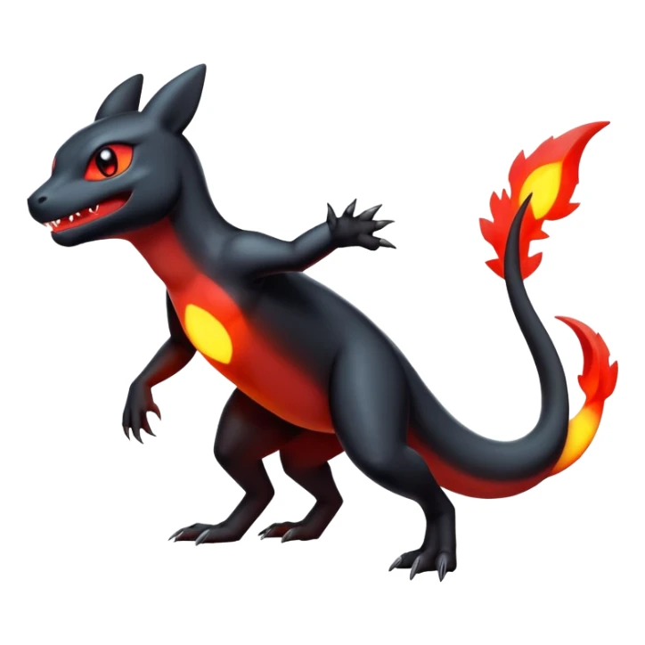 Salandit-Umbreon-Charmeleon-Fakémon-hybrid-creature (full body)  sticker