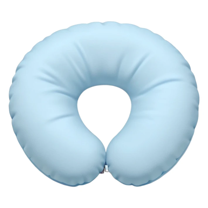 Travel neck pillow in a single light pastel blue color sticker