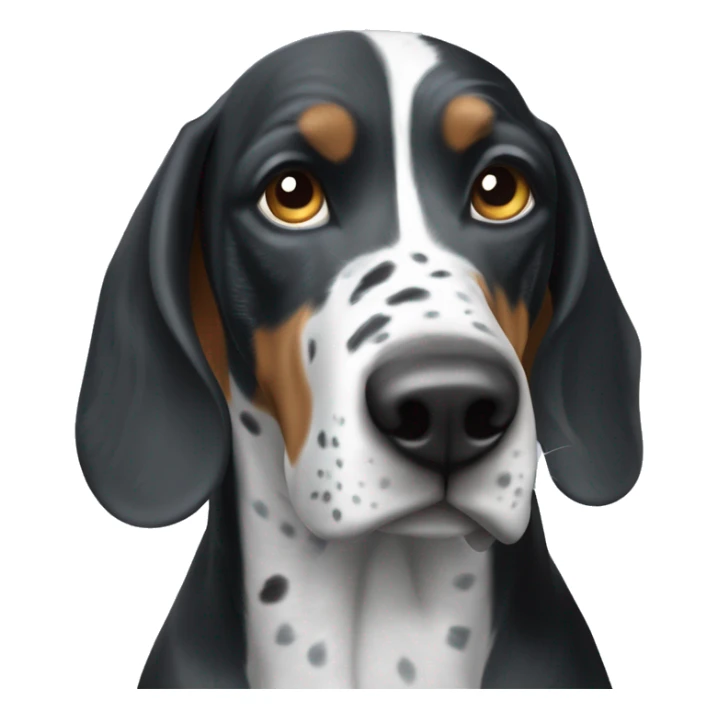 Blue-tick black and white only coonhound pointer mix sticker