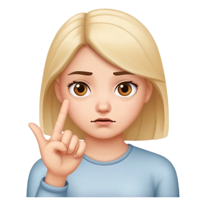 annoyed girl with stop hand gesture sticker
