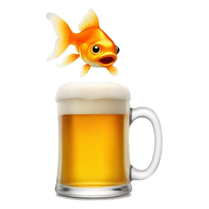 goldfish in a mug of beer sticker