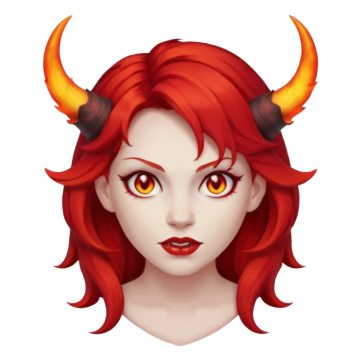 fire hair deamon woman sticker