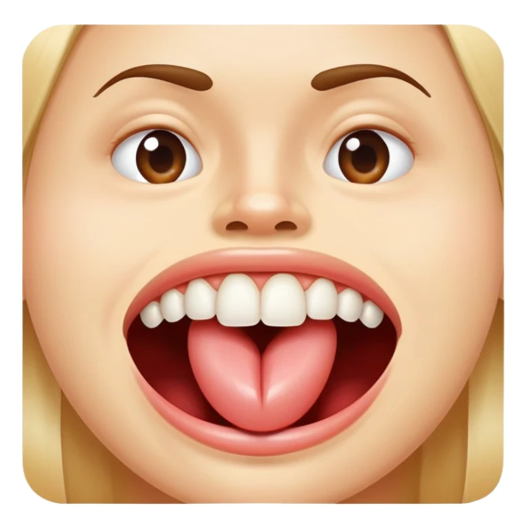 Salivating with realistic teeth and relaxed face and tongue out sticker