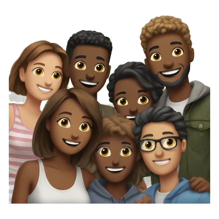 Group of friends enjoying outdoor selfies sticker