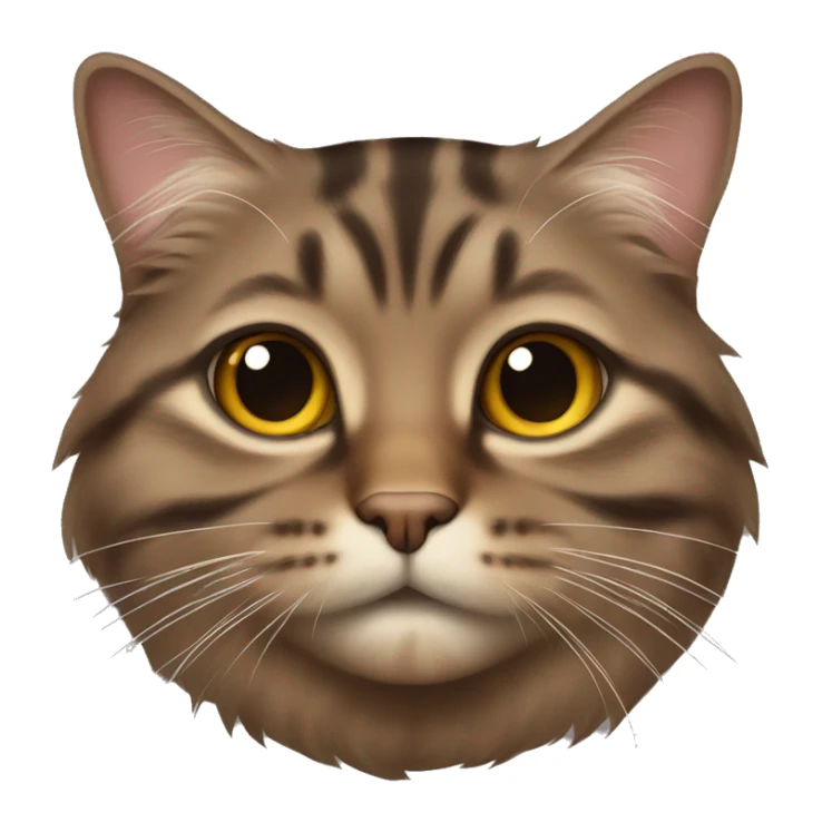 fat brown longhair tabby cat  sticker