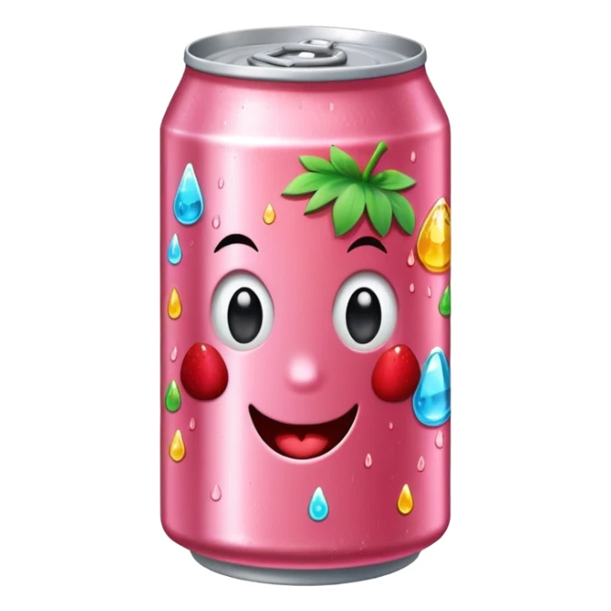 strawberry soda can with cute stickers sticker