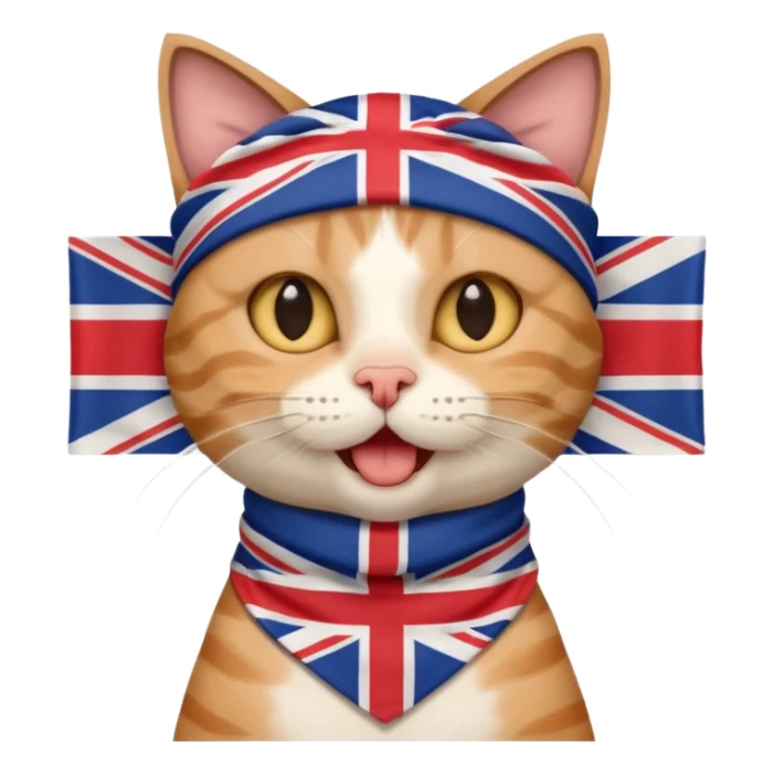 cat singing "my butthole speaks british" sticker