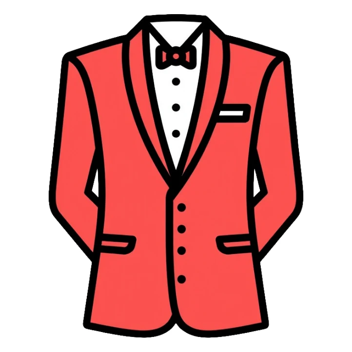 red and white formal tuxedo suit sticker
