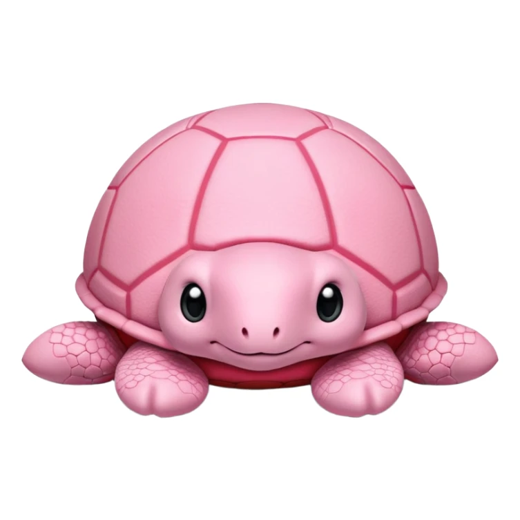 light pink plush turtle that looks exactly like a stuffed animal with visible stitching, perfectly round head, red shell, cute, adorable, soft fabric texture, huggable plush toy appearance sticker