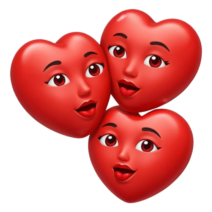 Heart shaped kiss emojis sticker