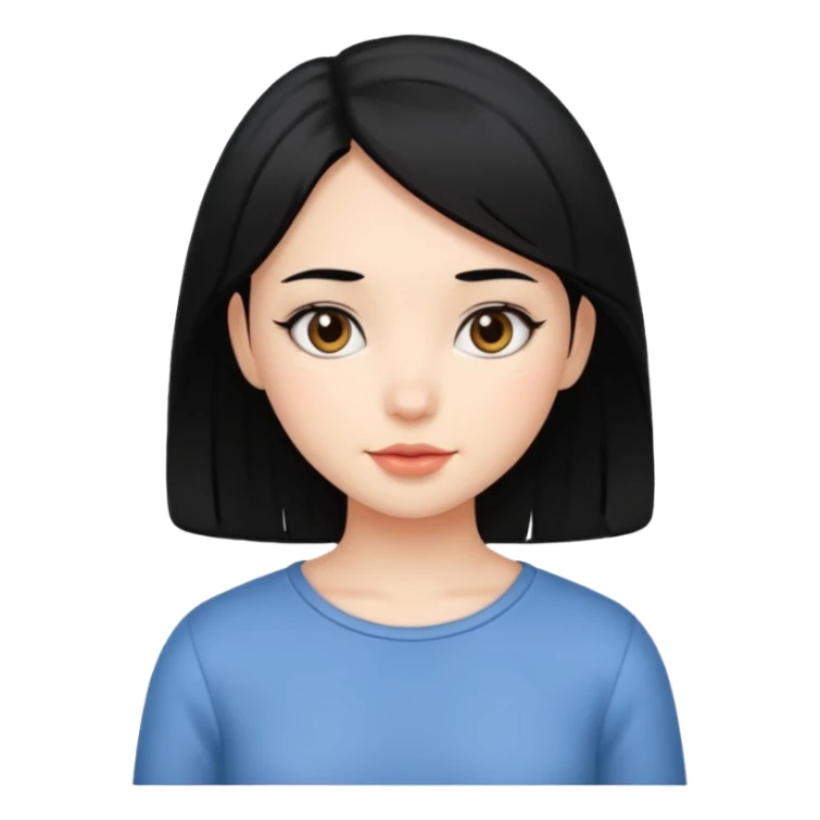 cewe lembut rambut item kayak cute gitu sticker