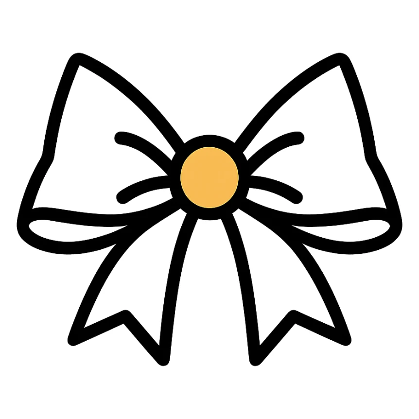 white gothic bow gothic style bow with color outline sticker