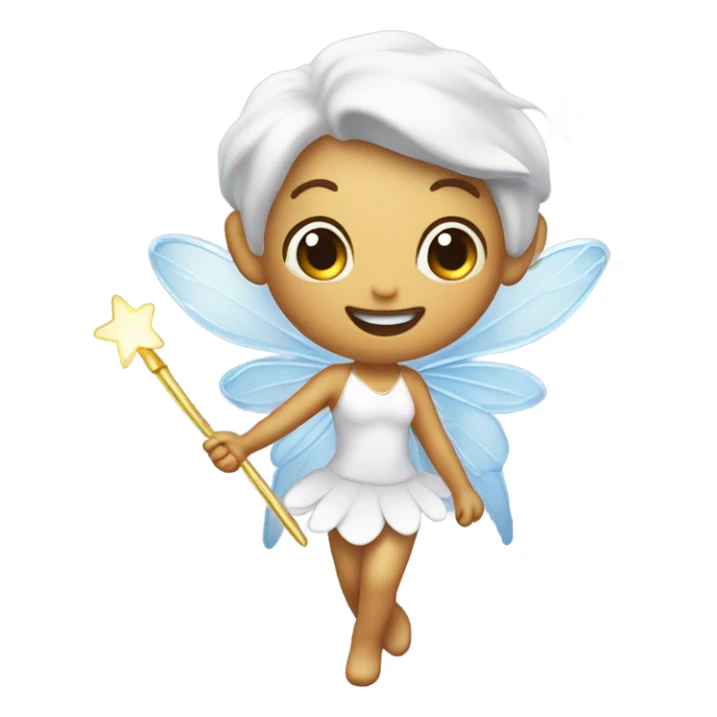 Flying tooth fairy with wand and tooth sticker