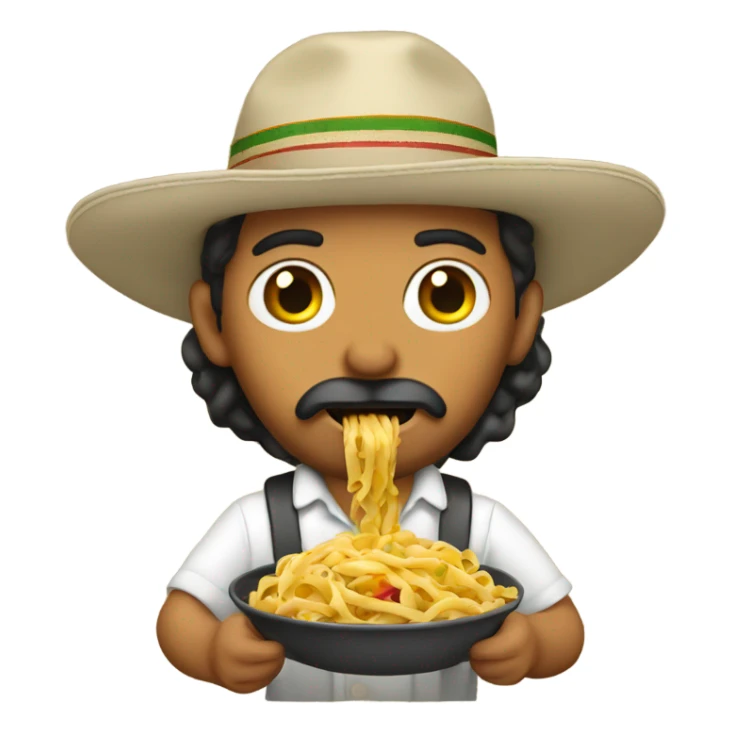 Mexican Jewish eating pasta sticker