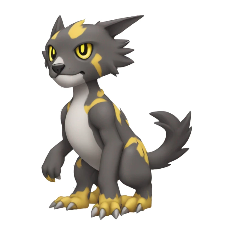 cute cool edgy Digimon-Fakemon-animal with markings full body sticker