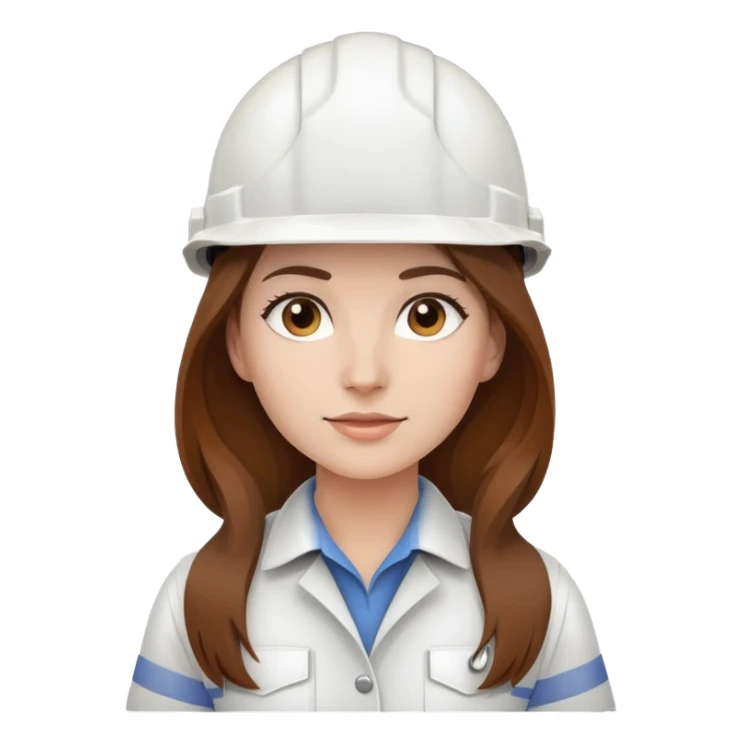 Female engineer with white safety helmet and long hair sticker