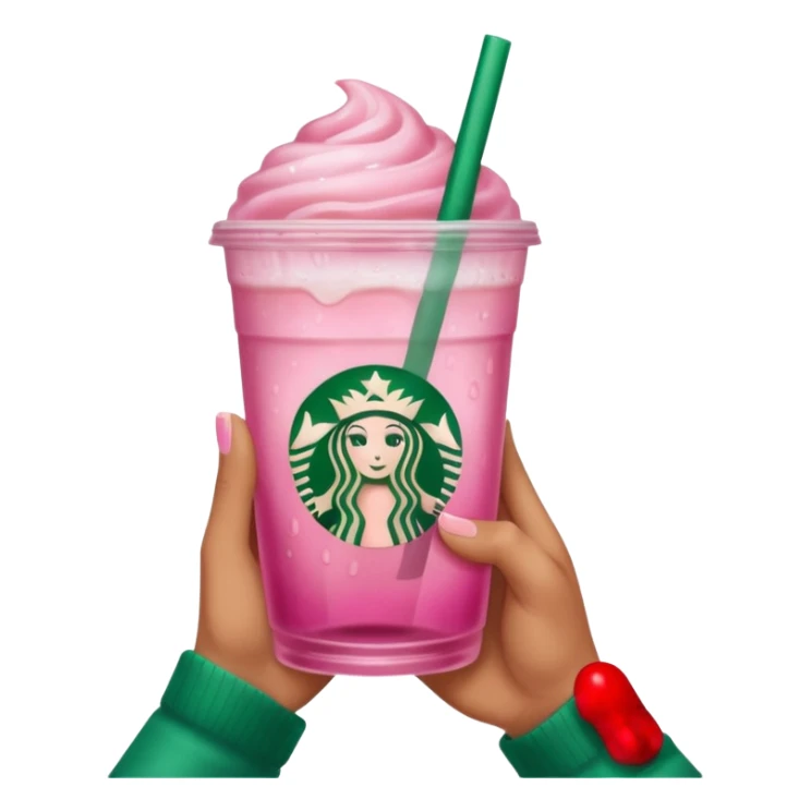 Starbucks with a pink glass sticker