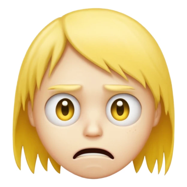 yellow emo face looking to the right horrified and disgusted  sticker
