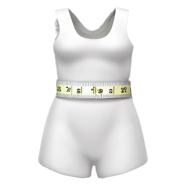 a white measuring tape around waist sticker