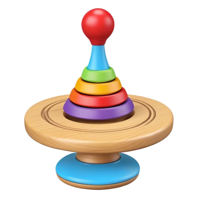spinning top toy with motion lines, fun and friendly sticker