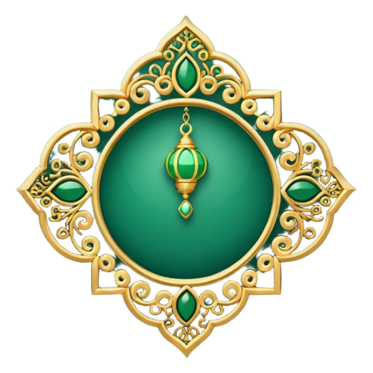 Jade and gold Ramadan filigree sticker