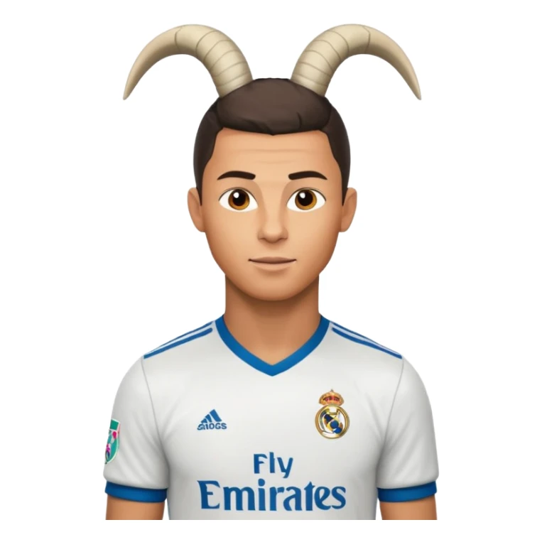 I want Ronaldo in Madrid and something over his head saying GOAT sticker