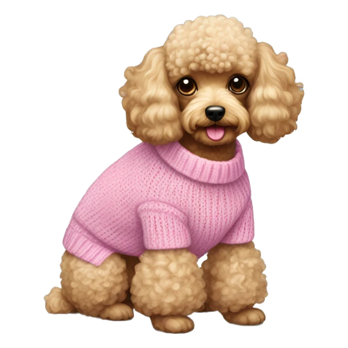Toy poodle wearing pink sweater  sticker