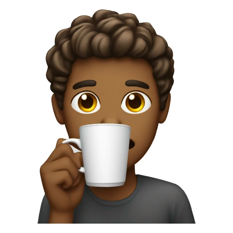 Very tired holding coffee cup sticker