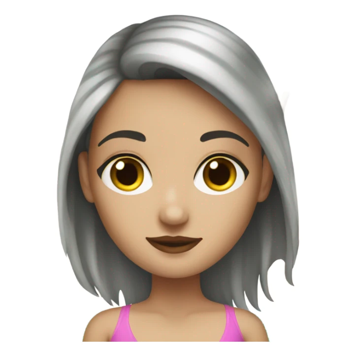 White girl dark hair beach sticker