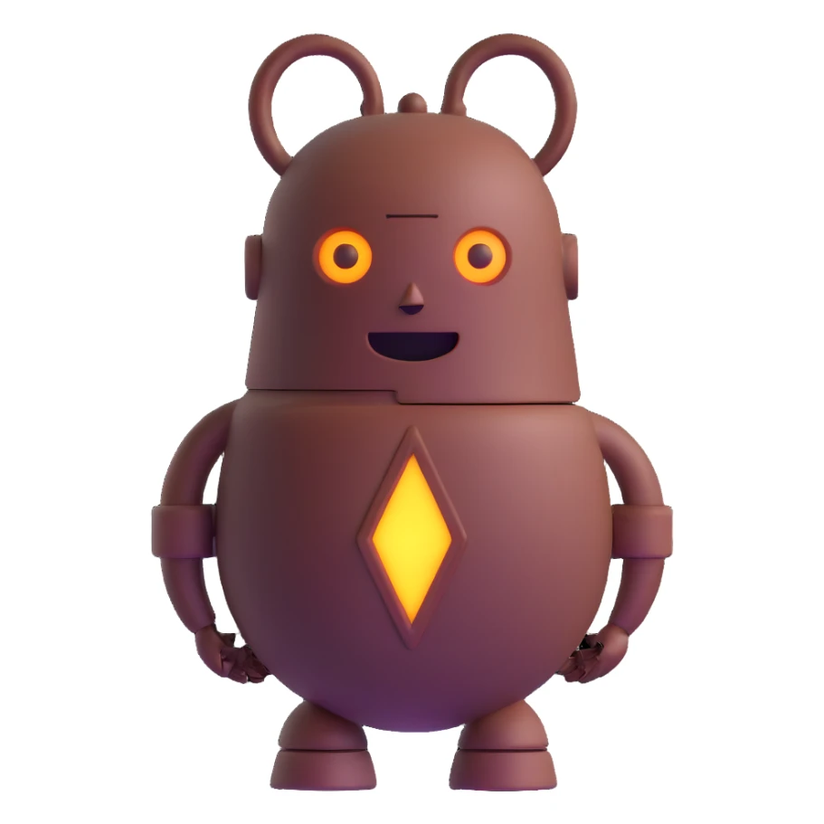 chatbot with Greek amphora body, glowing eyes sticker